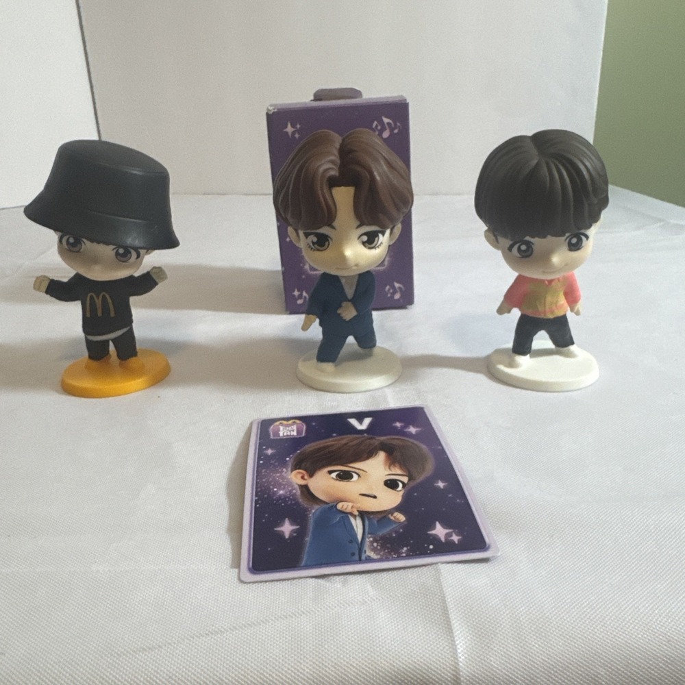 Tiny Tan Mcdonald's Happy Meal Toys‎ Lot Of 3 One With Box And Card